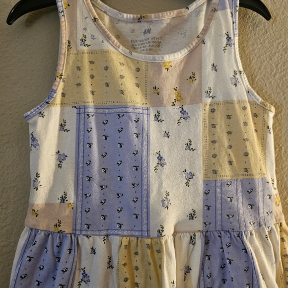H&M Kids Patchwork Dress - Lavender, Mustard, Ivory - Picture 2 of 3